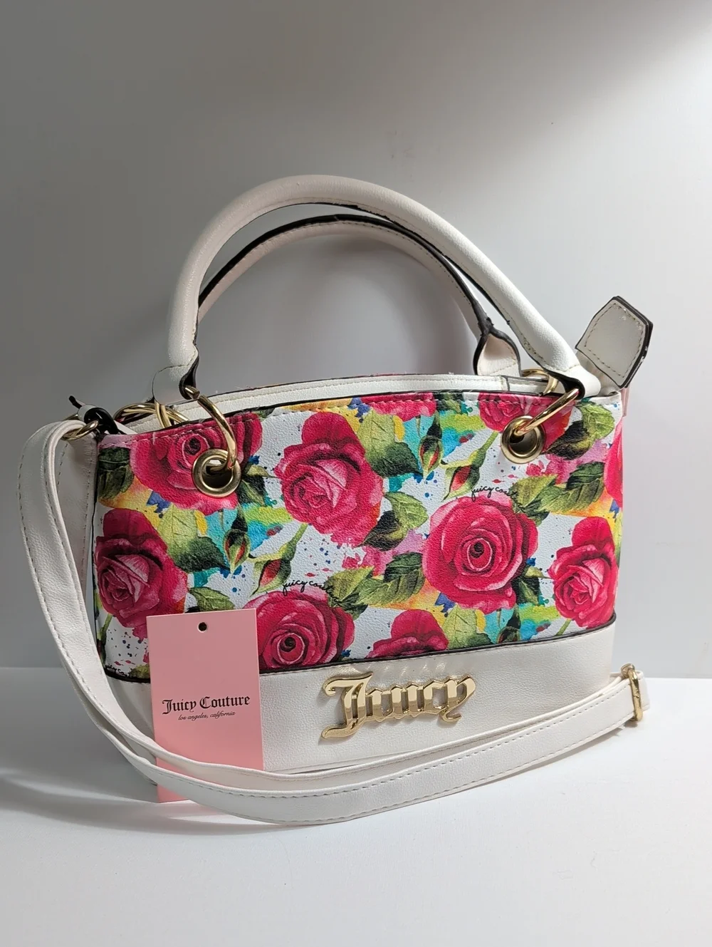 Juicy Couture Sweet Fantasy Rose Floral Crossbody Satchel